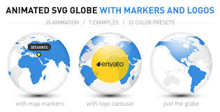Download Free Download Animated Svg Globe With Markers And Logos