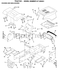 Frequently check components and replace with manufacturer's recommended parts, when nec+ essary+ mower blades are sharp and can cut+ wrap the blade(s) or wear gloves, and use extra. Craftsman 917 252521 Craftsman Lawn Tractor Parts Lookup With Diagrams Partstree
