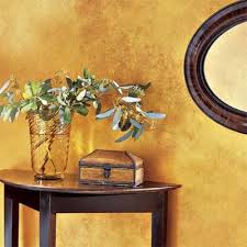 If you are looking to buy online wall painting designs choose from unique designs of wall decor and hand wall painting. Example Of Shimmer Painting Technique With Gold Flecked Glaze Over Copper Colored Wall Gold Painted Walls Wall Paint Designs Wall Painting
