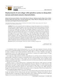 Cat costa o lira sterlina? Pdf Replacement Of Corn Silage With Spineless Cactus In Sheep Diet Carcass And Meat Sensory Characteristics