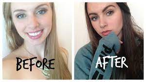 It managed to lighten my hair by about four levels to a brassy medium blonde. My At Home Hair Transformation Blonde To Dark Brown Youtube