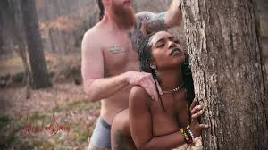 Ginger hair viking caught ebony Valkyrie and fucked her in the forest