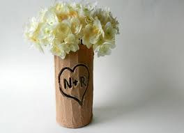 Faux Bois Vase With Carved Initials In Heart Made To Order Tree Inspired Home Decor Nature Art Handcrafte Trendy Nursery Handcrafted Vase Crafternoon