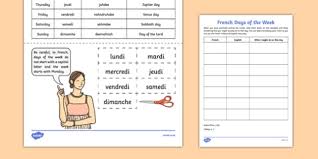 You need the free acrobat reader to view and print pdf files. Days Of The Week In French Worksheet Primary Resources Ks2