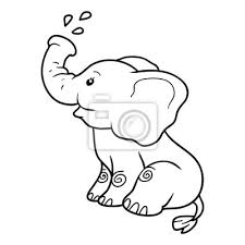Dibujo Para Colorear Para Ninos Elefante Pinturas Para La Pared Cuadros Coloracion Colorante Incoloro Myloview Es