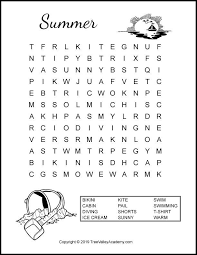 Summer Word Search Puzzles For Kids Summer Words Kids Word Search Holiday Word Search