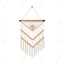 Bohemian macrame wall hanging diy crafty blogs. Beige Macrame Wall Hanging Decoration Diy Craft Project Icon Handmade Knot Design For Bohemian Interior Decor And Cozy Home Isolated Flat Vector Illustration On White Background Royalty Free Cliparts Vectors And Stock