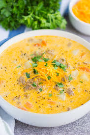 Stir in broth and milk. Easy Cheeseburger Soup Pumpkin N Spice