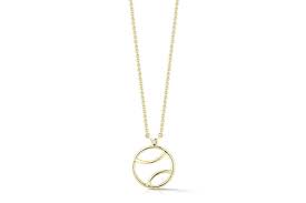 Af Jewelers Tennis Ball Pendant Necklace With 1 Diamond Gold Plated Sterling Silver In 2021 Tennis Jewelry Pendant Necklace Necklace
