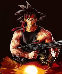 Rule 34 Dev - 1boy 7.62x51mm_nato ammunition ammunition_belt bardock  black_eyes black_hair black_shirt blouse brown_background bullet  closed_mouth dragon_ball dragonball_z finger_on_trigger  fully_powered_cartridge gun headband highres holding ...