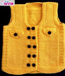 Tunus Isi Damat Yelegi Yapimi 7 Bebek Yelek Baby Knitting Patterns Bebek