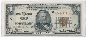 1929 50 Chicago Illinois National Currency Note Crisp Xf Au Ppq Dollar Note Dollar Currency Note