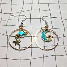 Galaxy Space Hoop Earrings Candy Goblins