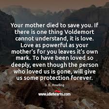 Your Mother Died To Save You If There Is One Thing Voldemort Idlehearts