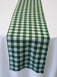 Artofabric Gingham Poly Checkered Picnic Party Table Runner 14 X 120 Inch Hunter Green Pack Of 2 Table Runner And Placemats Table Runners Linen Table Runner