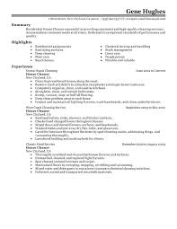 residential house cleaner resume