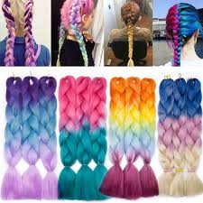 Bleach doesn't stick to synthetic hair, and the general rule is that you can always dye synthetic hair darker, not lighter. 24 Ombre Dip Dye Synthetic Jumbo Braid Knotless Box Braids Hair Extensions Uk Ebay