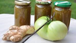 Confiture Courgettes Citron Gingembre Un Jardin Dans Ma Cuisine Confiture De Tomates Vertes Confiture De Tomates Recette Tomate Verte