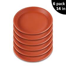 Because they are porous, clay pots do not hold water like plastic or glazed containers and are ideal for plants that prefer dry to moderate moisture. Growneer 6 Pack 14 Inch Plant Saucer Drip Trays Round Plastic Plant Pot Saucers Flower Pot Set For Indoor Outdoor Garden Clay Color Buy Online In Samoa At Samoa Desertcart Com Productid 91940455