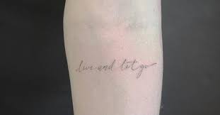 The One In Front Of The Gun Lives Forever Tattoo Tattoo Artist East Tags Categories Lettering Single Needle Fonts Script Quotes English Quotes Live And Le Tattoos Tattoo Artists Single Needle Tattoo