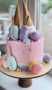 A sixteenth birthday is always special. 37 Pretty Cake Ideas For Your Next Celebration Pink Cake With Blue And Lilac Accent