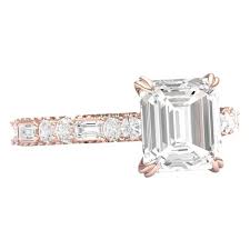 Blue nile studio empress diamond engagement ring. 3 Carat Square Emerald Cut Diamond Engagement Ring Rose Gold Gia Certified For Sale At 1stdibs