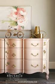 Pink Champagne Metallic Painted Chest Of Drawers Brushed By Brandy Custom Painted Furniture Tu Metallic Painted Furniture Pink Furniture Gold Painted Furniture
