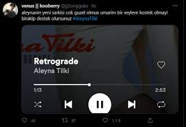Aleyna tilki 26 şubat'ta tüm dünyada yayınlanacak 'retrograde' için şunları söyledi: Qkdergzelza0 M