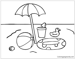 The froggie click here for pdf format: Beach Toys Umbrella Coloring Pages Beach Coloring Pages Coloring Pages For Kids And Adults