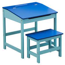 Tkt001 children drawing table solid wood table. Children S Study Desk And Stool Mdf Blue Childrens Desk Blue Desk Kid Desk