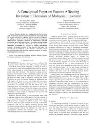 Explore expert forecasts and historical data on economic indicators across 195+ countries. Pdf A Conceptual Paper On Factors Affecting Investment Decision Of Malaysian Investor