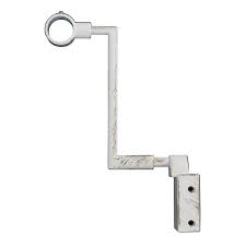 Lot De 2 Supports Sans Percage Tringle A Rideau Blancs Effet Ceruse Or D 20mm