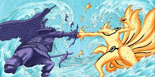 Naruto Kyuubi Vs Sasuke Susanoo Naruto Vs Sasuke Naruto Shippuden Sasuke Susanoo