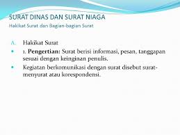 Surat Dinas Dan Surat Niaga Hakikat Surat Dan Bagian Bagian Surat Ppt Download