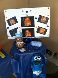 4d Ultrasound Poster Board Cookie Monster Baby Shower Monster Baby Showers Baby Cookie Monster Baby Boy Shower