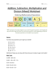 Bidmas Bodmas Maths Worksheet Basic Math Worksheets Math Worksheet Math Division Worksheets