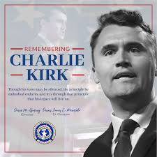 The passing of Charlie Kirk marks a profound loss in our national  conversation. His voice, whether embraced or contested, was a reminder of  the great strength of our democracy—the freedom of speech.