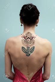 Hennaed Beautiful Female Back, Mandala Flower Image, Traditional.. Stock  Photo, Picture And Royalty Free Image. Image 88413858.