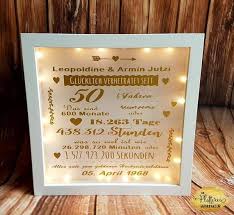 Beleuchteter Bilderrahmen Hochzeit Goldene Hochzeit Familie Liebe Personalisiert Individuell Handmade Wedding Picture Frames Wedding Frames Golden Wedding