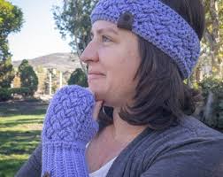 Ear Warmer and Fingerless Gloves Crochet Set
