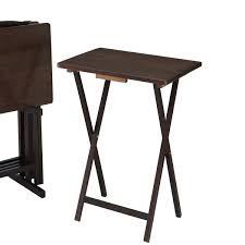 Plastic development group heavy duty versatile compact folding portable table 5 piece wood television tv tray set, black 4.3 out of 5 stars 131 1 offer from $59.99 Up To 16 Off On 5 Piece Folding Tv Tray Table Groupon Goods