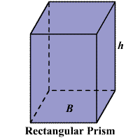 L = length of the rectangular prism = 18 cm w = width of the rectangular prism = 12 cm h = height of the rectangular prism = 21 cm. Volume Of A Prism