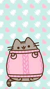 A wallpaper or background (also known as a desktop wallpaper, desktop background, desktop picture or desktop image on computers) is a digital image (photo, drawing etc.) used as a decorative background of a graphical user interface on the screen of a computer, mobile communications device or other electronic device. Pusheen Christmas Not A Grinch Iphonewallpaper Pusheen Cute Cat Wallpaper Pusheen Cat