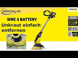 Unkrautentferner Ka Rcher Wre 4 Battery Set Akku Youtube Battery Settings Outdoor Power Equipment