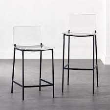 Hartford fabric bar stool black legs basket weave gray. Chiaro Clear Bar Stools Black Cb2 Canada