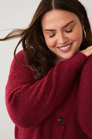 Zizzi Cardigan cAvista L/S Rib