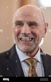 14 March 2024, Hesse, Frankfurt/M.: The American physician Dennis L. Kasper  (l) from Harvard Medical School smiles at the presentation of the Paul  Ehrlich and Ludwig Darmstaedter Prize in St. Paul's Church.