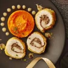 Ballotine De Dinde En Croute De Noisette Mousseline De Potimarron Recette Gastronomique Ballotine De Dinde Recette Repas Noel