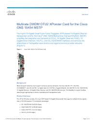 Topic 1, install shelf & common control cards. Multirate Dwdm Otu2 Xponder Card For The Cisco Ons 15454 Manualzz