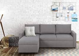 Bei dieser option wird das gesamte sofa mit echtem italienischem rindsleder bezogen. Sofa L Form Sacramento Links Mit Schlaffunktion Grau Sofas Zum Halben Preis